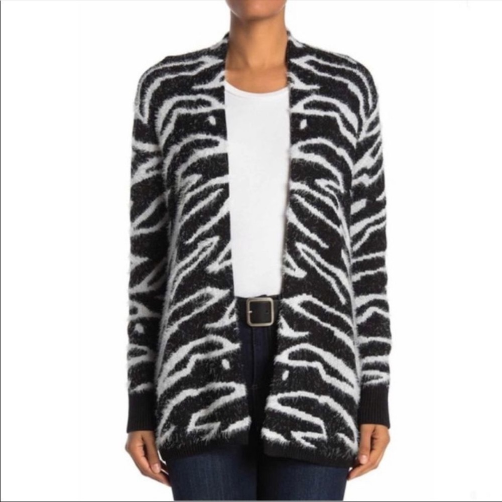 Susina | Open Front Zebra Cardigan Size XSP